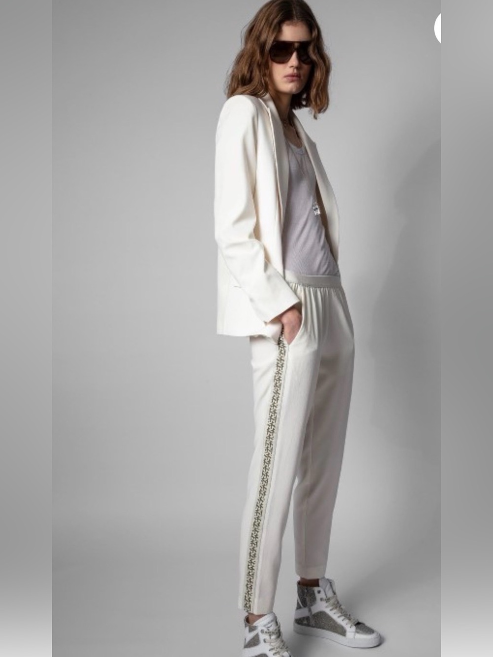 ZADIG AND VOLTAIRE Paula Band Trouser Pants size 40 Large Tapered Ankle Pockets